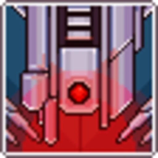 la schermata, fondo rosso, space shooter, space assault game 1990, pixel serbatoio vista dall'alto