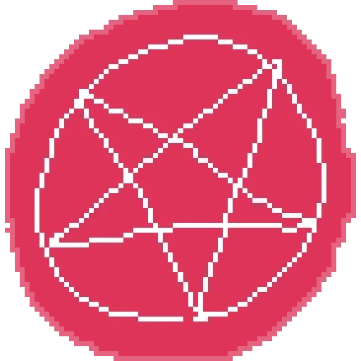das logo, das zusammenhängende diagramm, ene agram kreis, kreis mit pentagramm, der rote pentagramm