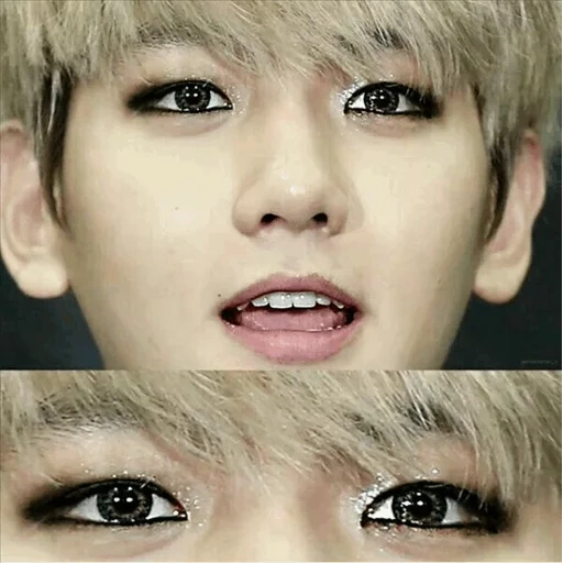 le lenti, trucco occhi, taehyung bts, baekhyun exo, occhio di schugger bts