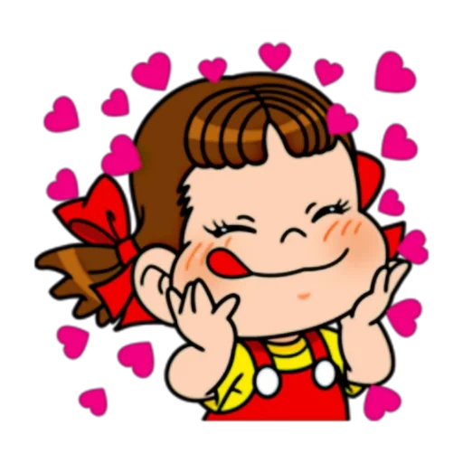 mila, clipart, character, line girl, the girl is a heart
