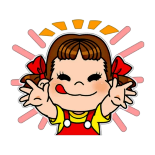 child, smiley child, funny emoticons, the girl rejoices, peko-chan fujiya