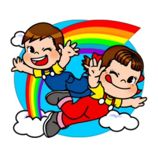 untuk anak-anak, anak anak pelangi, kindergarten rainbow, lambang rainbow children, vektor pelangi anak anak bahagia