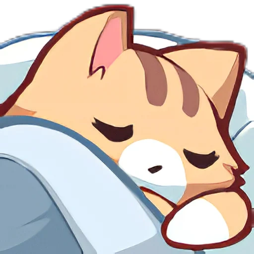 emote, não a, dormir, neko em emotas