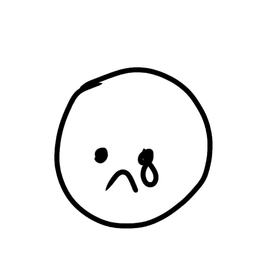 a sleepy smiling face, smiling face is sad, a sad smiling face, sketch of sad smiling face, sad smiling face black and white