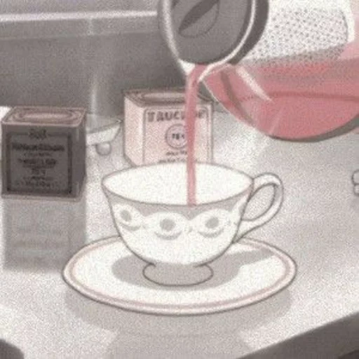 чай аниме, аниме эстетика, чашка чая манхве, аниме чай эстетика, аниме наливает чай