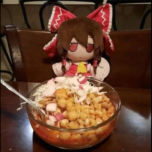 people, fumofumo, the items on the table, formosa after mcdonald's, fumo touhou plushie reimu