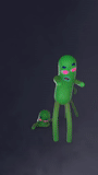 pepe frog 3d, sapo pepe, em um fundo verde, fundo verde de sapo, o alienígena é verde