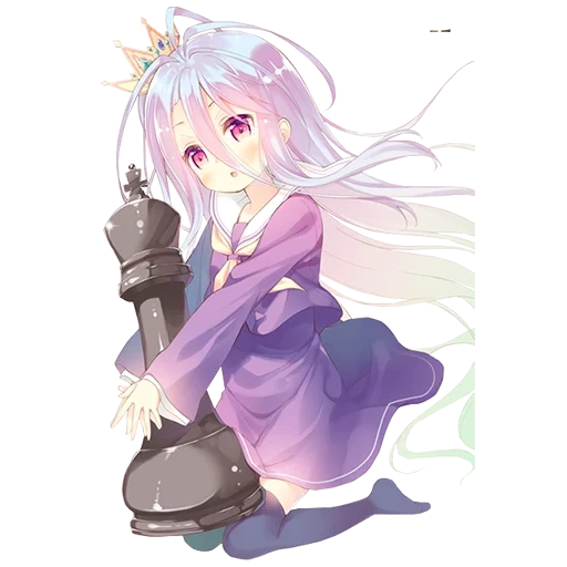 shiro, shiro anime, shiro rendering, anime girl, shiro kein spiel kein leben