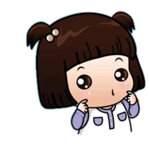 line, drawing, sticker, style girl asia, style cute girl