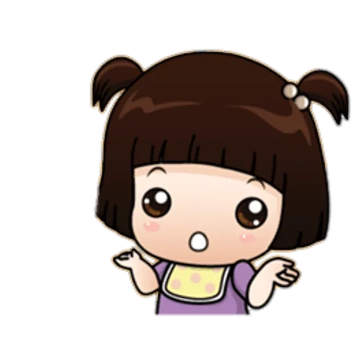 clipart, bloooo piccolo adesivo animazione, ragazza più stilo asia, ragazza, adesivo