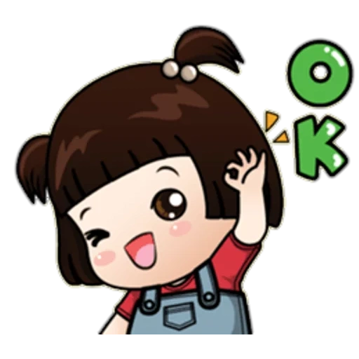 sticker girl asia, zeichnung, kawai sticker, kawai koreani, stilstil honigmädchen
