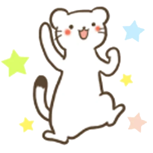 dancing cat, stiker kucing cantik, kawaii kucing, ogawa neko stiker, gaya kucing