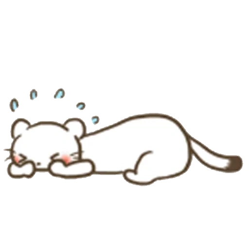 menggambar kucing tidur, ferret dianxia, sleeping cat, mochi mochi peach cat animated sticker, cat drawing