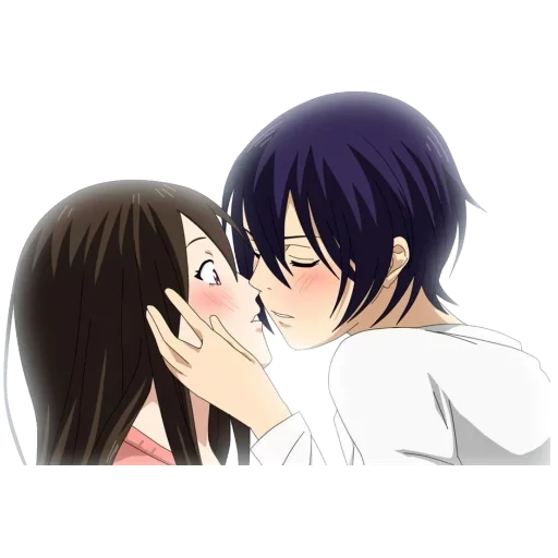 anime yato e hiyuri, god senzatetto e hiyori bacio, yato e hiyori, dio yato e hyuri kiss, god senzatetto yato e hiyuri