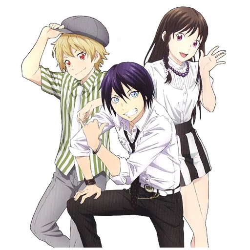 homeless god with norages, god yato and hiyuri, homeless god, homeless god anime, noragami