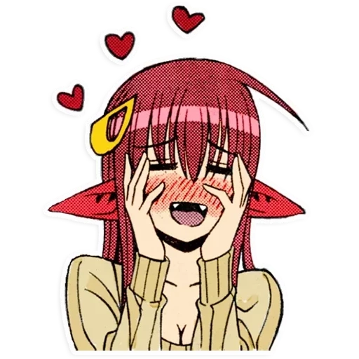 мия ламия лицо, monster musume мия, monster musume miia, monster musume наклейки, повседневная жизнь девушкой-монстром