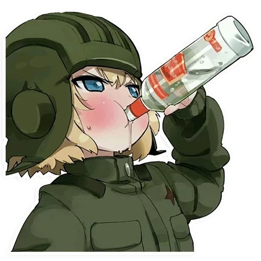 военный, katyusha, аниме стима, girls und panzer, танкистки аниме катюша водка