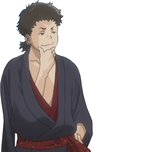 anime man, anime boy, kimono foderato, kurozaki yoshin, personaggio di anime