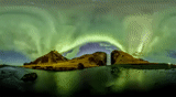 4k gif, gif panorama, aurora, northern aurora, animated panorama
