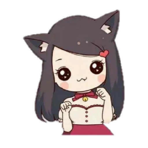 wannyan, chibi cat, disegni anime, kuronko chibi, disegni di ragazze anime