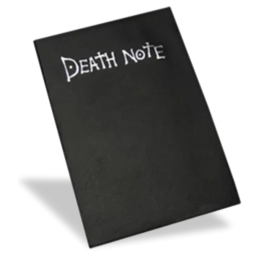 aviso de muerte, sujeto de la nota de la muerte, cuaderno de cuaderno, cuaderno de la muerte misma, cuaderno de cuaderno abierto