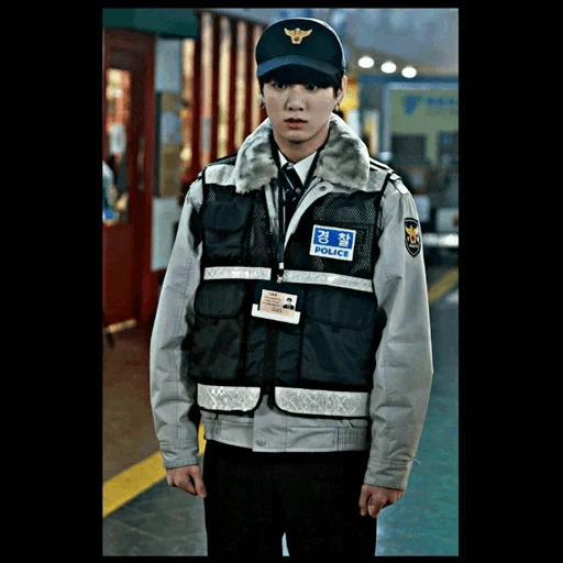 moda, jung jungkook, uniforme della polizia, vestiti della polizia, jungkook police bcs ras