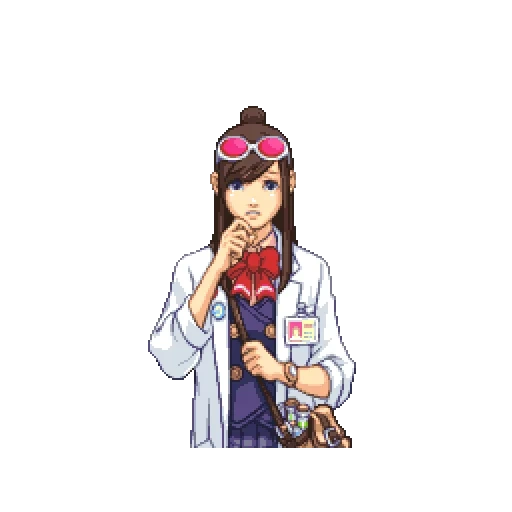 ace attorney, ema skai spits, emma ace attorney, emma sky ace attorney, ace attorney ema skye sprites