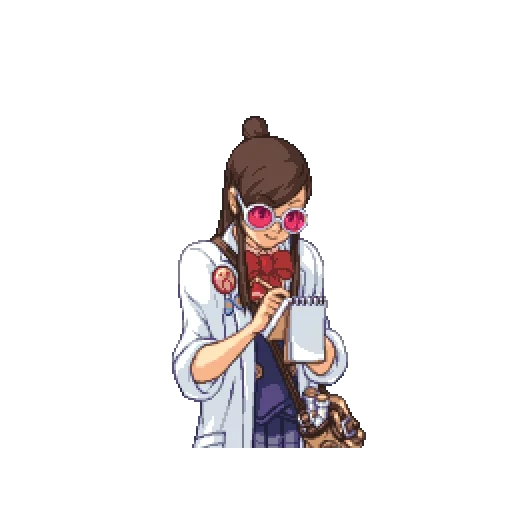 anime, ace attorney, emma sky genie, pengacara emma ace, ace attorney ema skye sprites