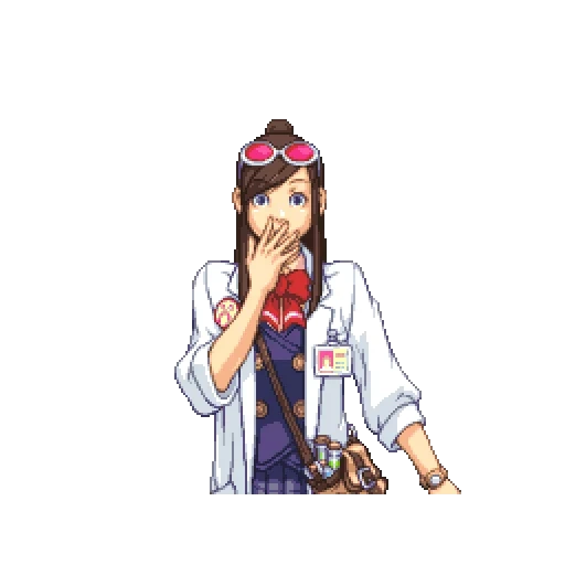 young woman, ace attorney, emma ace attorney, ema skai ace attorney sprifits, ace attorney ema skye sprites