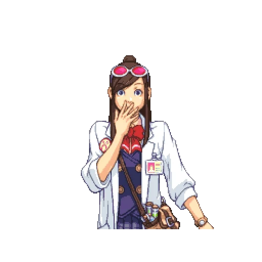 chica, ace attorney, abogado de emma ace, elfo del abogado de emma sky ace, ace attorney ema skye sprites