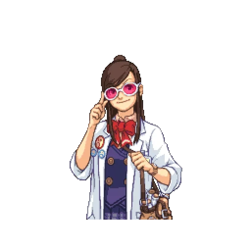 young woman, ace attorney, ema skai spits, ema skai ace attorney sprifits, ace attorney ema skye sprites