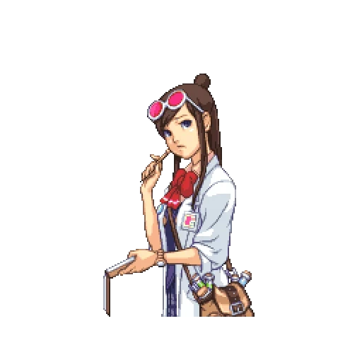 young woman, ace attorney, emma ace attorney, ace attorney ema skye sprites, emma sky ace attorney investigation