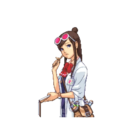 девушка, ace attorney, эмма ace attorney, ace attorney ema skye sprites, эмма скай ace attorney investigation