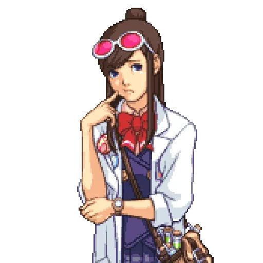 ace attorney, ema skai spits, emma sky ace attorney, emma wright ace attorney, ace attorney ema skye sprites