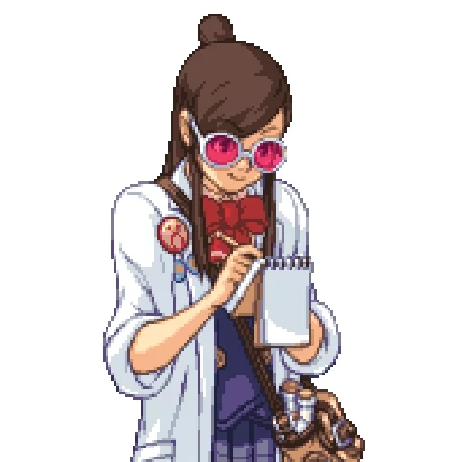 ace attorney, emma sky elf, emma sky ace avocat elf, ace attorney ema skye sprites