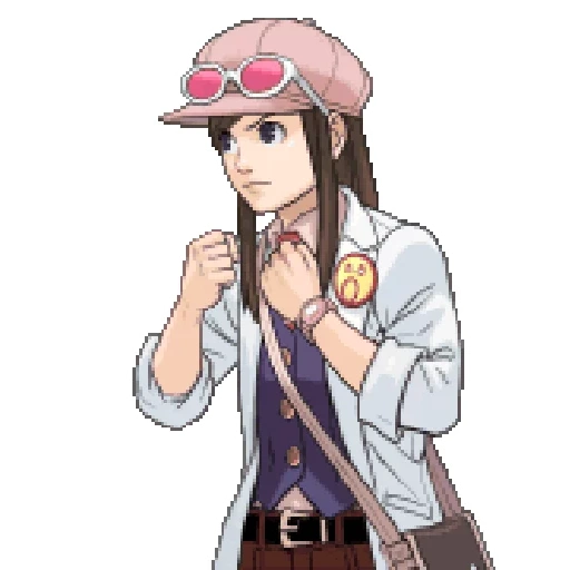 anime, ace attorney, emma ace attorney, ace attorney ema skye sprites, ema sky ace attorney investigations