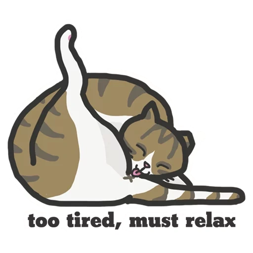 cat, cat, cat, tired cat, illustrated cat