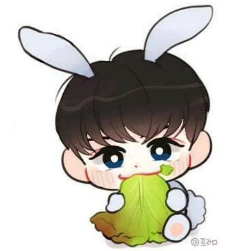 chibi, chibi bts, bcts chibiki, chibi jungkook bts, chibi bts chonguk rabbit