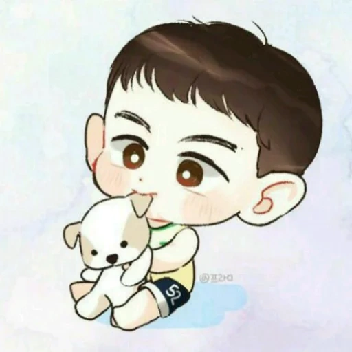 asiatico, bambini anime, pak chanyeol, personaggi chibi, bts chibi jimin