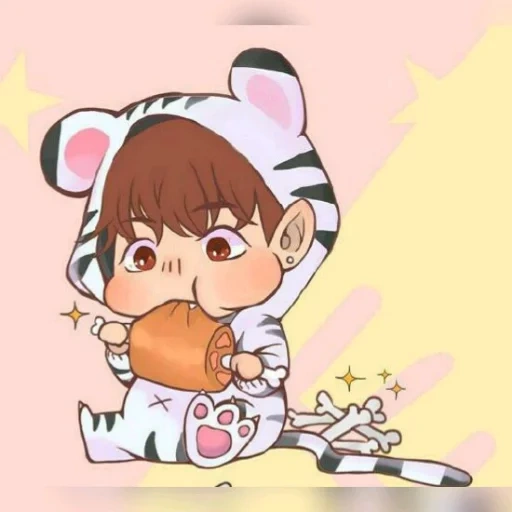 chibi, image, dessins d'anime, fond d'écran jungkook chipe, dessins mignons de chibi