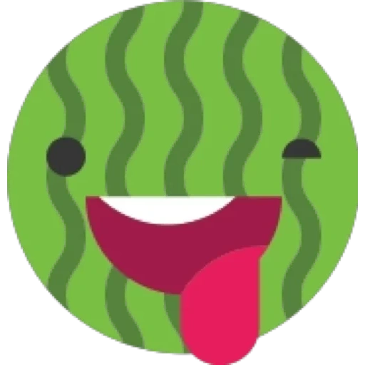 logo, illustration, lächeln symbol, smileyl ikone, wassermelonen emoji