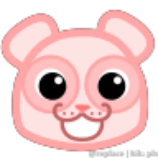 giocattolo, faccina sorridente di maiale, emoticon maiale, panda rosa, emoticon maiale