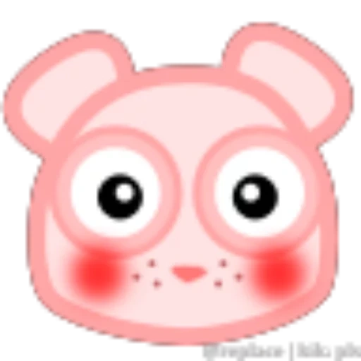 parotite facciale, faccina sorridente di maiale, faccia di maiale, panda rosa, maschera piggy face