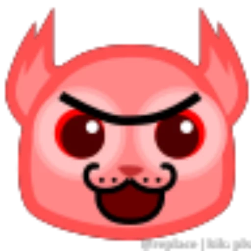 anime, emoticon diavolo, faccia sorridente del demone, pickup maiale malvagio, maiali malvagi 8