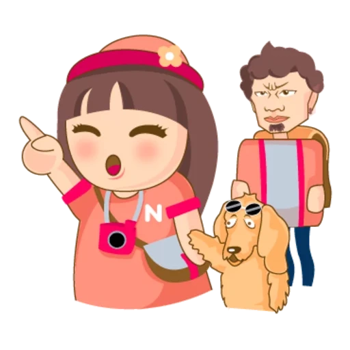 anime, menina, casal emoji, menino menino