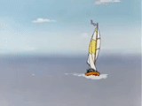 navio, desenhos animados, bem espere uma vela, o navio está se afogando no desenho animado, aventuras barão munchausen cheese island