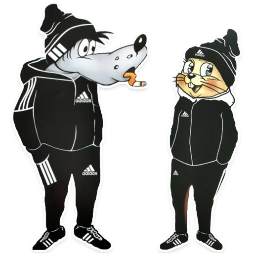 wolf adidas, well wait for adidas, well wait a gopnik, wolf well wait for adidas, hare wait a minute gopnik