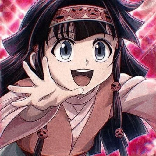 alluka hunter, anime characters, alluka zoldik is angry, hunter x hunter 3, hunter x hunter cards alluka