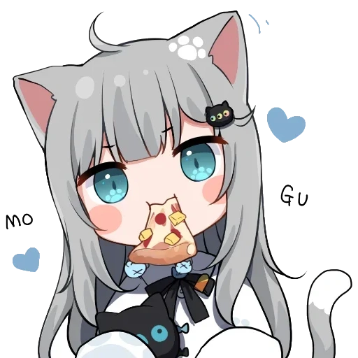 chibi, neko, chibi beberapa, karakter anime, amashiro natsuki adalah seni