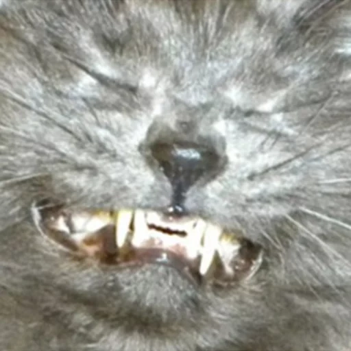 i denti di kot, il gatto ride, i denti di gatto, denti di gattini, zanne nei gatti